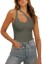 Picture of REORIA Women’s Sexy Plunge One Shoulder Sleeveless V Backless Going Out Tank Bodysuits Tops