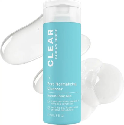 Picture of Paula's Choice CLEAR Pore Normalizing Facial Cleanser, Acne Daily Face Wash, Salicylic Acid Face Cleanser for Clogged & Enlarged Pores, Redness & Blackheads, Fragrance Free Compact by Design (Amazon-developed Certification)