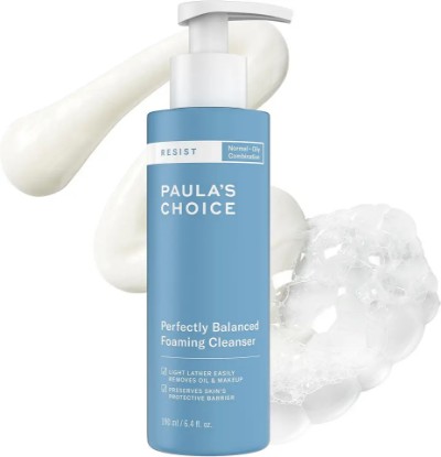 Picture of Paula's Choice RESIST Perfectly Balanced Foaming Facial Cleanser, Face Cleanser with Hyaluronic Acid & Aloe, Anti-Aging Face Wash, Large Pores & Oily Skin, Fragrance-Free, 6.4 Fl Oz