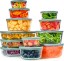 Picture of 24pc Set Glass Food Storage Containers & Bowls with Airtight Lids - Leakproof BPA-Free Meal Prep Airtight Stackable Lunch Boxes, Kitchen Pantry & Storage Organizers - Microwave Freezer Dishwasher Safe