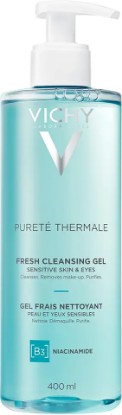 Picture of Vichy Pureté Thermale Fresh Cleansing Gel, Formulated With Glycerin & Niacinamide, Gentle Gel Cleanser & Makeup Remover, Removes Impurities Without Overdrying, Safe For Sensitive Skin & Eyes