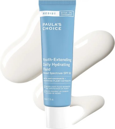 Picture of Paula's Choice RESIST Daily Hydrating Fluid Face Moisturizer with SPF 50 Sunscreen, Face Sunscreen for Oily Skin, Chamomile & Vitamin E, UVA/UVB Protection, Fragrance-Free, TSA Friendly