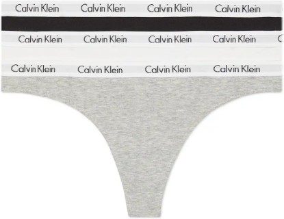 Picture of Calvin Klein Women's Carousel Logo Cotton Stretch Thong Panties, 3 Pack