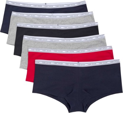 Picture of Tommy Hilfiger Adaptive Women's Cotton Logo Boyshort Underwear 6-pack