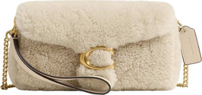 Picture of COACH Womens Tabby Chain Crossbody Bag 19 In Shearling Beige One Size