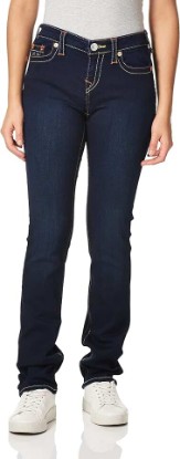 Picture of True Religion Womens Billie Mid Rise Straight Leg Jeans, Jeans for Women, Womens Fashion