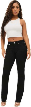 Picture of True Religion Womens Billie Mid Rise Straight Leg Jeans, Jeans for Women, Womens Fashion