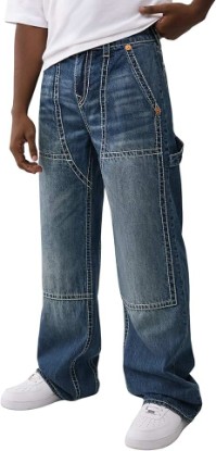 Picture of True Religion Men's Vinny Ultra Baggy Carpenter Pants – Big T Stitch, Utility Style, 34" Inseam