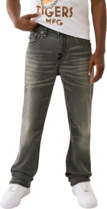 Picture of True Religion Men's Bobby Super T Flap Jeans 32" Inseam– Relaxed Bootcut Denim with Contrast Stitching