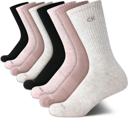 Picture of Calvin Klein Womens Crew Socks - 8 Pack Soft Cushioned Athletic Crew Socks for Women for Running and Workout