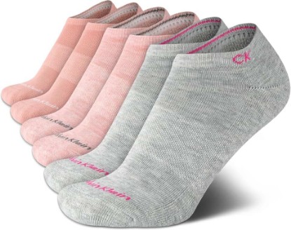 Picture of Calvin Klein Girls No Show Socks - 6 Pack Soft Cushioned Athletic Low Cut Socks for Girls With Arch Support