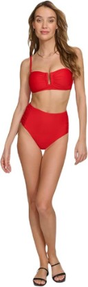 Picture of DKNY Women's Bikini Set ̶ U-Wire Top & Mid Rise Shirred Bottom with Tummy Control