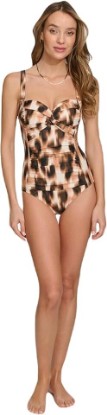 Picture of DKNY Women's Sweatheart Neckline One Piece Swimsuit with Tummy Control