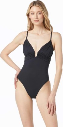 Picture of Michael Kors Women's Draped Plunge One Piece