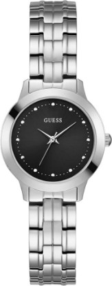 Picture of GUESS Women Quartz Watch with Stainless Steel Strap, Silver, 14 (Model: U0989L9)