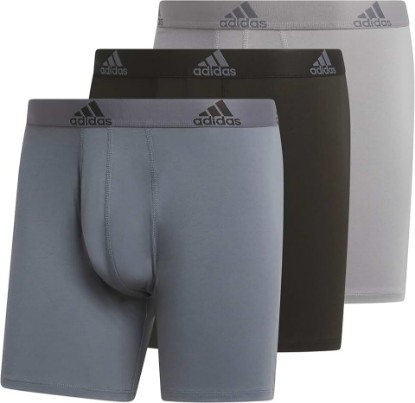 Picture of adidas Men's Performance Stretch Cotton Boxer Briefs, Men's Underwear Boxer Brief, Soft Stretch, Superior Comfort, 3-Pack