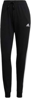 Picture of adidas Womens 3-Stripes Drawstring Sweatpants Training Casual - Black