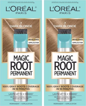 Picture of L’Oréal Paris Magic Root Permanent Hair Color, 10 Minute Root Coloring Kit with 100% Gray Hair Coverage, 7 Dark Blonde, 2 Count
