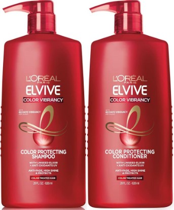 Picture of L'Oreal Paris Elvive Color Vibrancy Protecting Shampoo and Conditioner Set for Color Treated Hair, 28 Fl Oz (Set of 2)