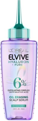 Picture of L'Oreal Paris Elvive Hyaluron + Pure Oil Erasing Scalp Serum with Salicylic Acid For Oily Hair, 3.45 Fl Oz
