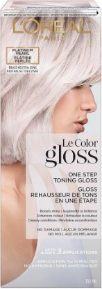 Picture of L’Oreal Paris Le Color Gloss One Step In-Shower Toning Hair Gloss for Bleached Hair, Neutralizes Brass, Conditions & Boosts Shine, Platinum Pearl, 4 Ounce