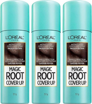 Picture of L'Oreal Paris Root Cover Up Hair Color Touch Up Spray, Medium Brown, 2 Ounce (Pack of 3)