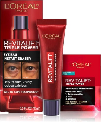 Picture of L'Oreal Paris Revitalift Triple Power Eye Bag Instant Eraser, Eye Tightener Treatment to Firm Bags, 0.5 oz + Sample