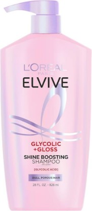 Picture of L'Oreal Paris Elvive Glycolic + Gloss Shine Boosting Shampoo, Cleanses and Smooths Dull, Porous Hair Into High-Shine, Glossy Hair, 28 Fl Oz