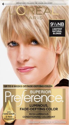 Picture of L'Oreal Paris Superior Preference Fade-Defying + Shine Permanent Hair Color, 9.5NB Lightest Natural Blonde, Pack of 1, Hair Dye