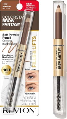 Picture of REVLON ColorStay Brow Fantasy, All In One Eyebrow Powder Pencil with Shaping Clear Gel, Gel Infused with Panthenol, Smudge-proof, 16HR Visibly Full Brows, 002 Soft Brown