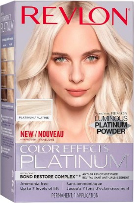 Picture of REVLON Color Effects Permanent Highlighting Kit, Ammonia & Paraben Free Hair Dye, 60 Platinum, 8 Oz (Pack of 1)