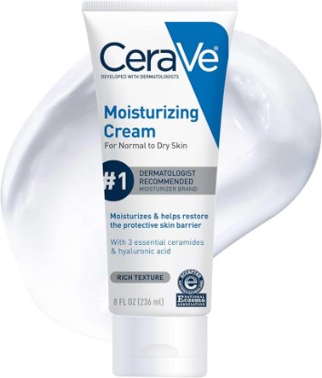 Picture of CeraVe Moisturizing Cream, Face Body Moisturizer, Normal to Dry Skin, 8 Fl Oz [Amazon-developed Certification] Compact by Design