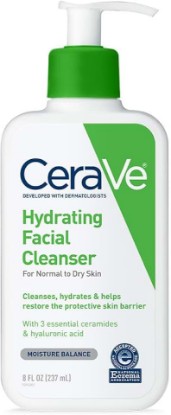 Picture of CeraVe Hydrating Facial Cleanser, Moisturizing Face Wash For Dry Skin, Hyaluronic Acid + Ceramides + Glycerin, Hydrating Cleanser For Normal To Dry Skin, National Eczema Association Certified