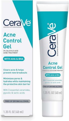 Picture of CeraVe Acne Control Gel, 2% Salicylic Acid Treatment With Glycolic Acid + Lactic Acids + Niacniamide, Acne Gel Helps Clear Blemishes Without Over Drying, Alcohol Free & Oil Free, 1.35 Fl Oz