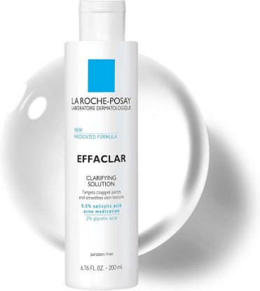 Picture of La Roche-Posay Effaclar Clarifying Solution Acne Toner with Salicylic Acid and Glycolic Acid, Pore Refining Oily Skin Toner, Gentle Exfoliant to Unclog Pores and Remove Dead Skin Cells
