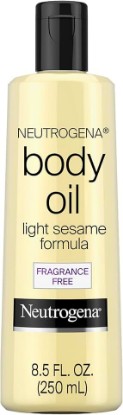 Picture of Neutrogena Body Oil, Light Sesame Formula, Fragrance Free, Lightweight Moisturizing Body Oil for Silky, Soft Skin, Non-Greasy Hydration, 8.5 fl oz Bottle, 1 Count