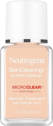 Picture of Neutrogena SkinClearing Oil-Free Acne and Blemish Fighting Liquid Foundation with.5% Salicylic Acid Acne Medicine, Shine Controlling Makeup for Acne Prone Skin, 40 Nude, 1 fl. oz