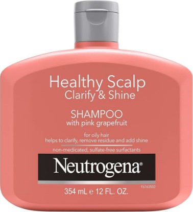 Picture of Neutrogena Exfoliating Healthy Scalp Clarifying Shampoo for Oily Hair & Scalp, Pink Grapefruit pH-Balanced Anti-Residue Formula Adds Shine, Sulfate, Paraben & Phthalate-Free, Color-Safe, 12 Fl Oz