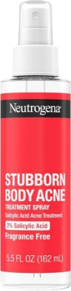 Picture of Neutrogena Stubborn Body Acne Spray With Salicylic Acid, Fragrance-Free Spray Acne Treatment to Clear & Help Prevent Acne, Ideal for Chest & Back Breakouts, 2% Salicylic Acid, 5.5 fl. oz