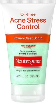 Picture of Neutrogena Oil-Free Acne Stress Control Power-Clear Scrub, 2% Salicylic Acid for Acne-Prone Skin, Exfoliating Daily Facial Scrub, 4.2 fl. oz