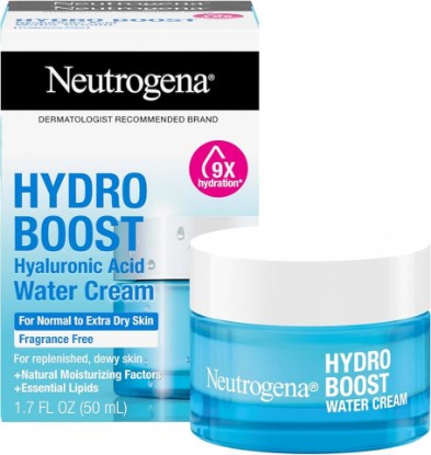 Picture of Neutrogena Hydro Boost Water Cream, 72 Hr Hydration for Normal/Extra Dry Skin, Fragrance Free, Face Moisturizer with Hyaluronic Acid, 1.7 oz. & Trial Size Hydro Boost Hydrating Gel Cleanser, 0.5 fl oz