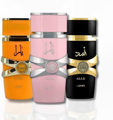 Picture of Lattafa for Unisex 3 Piece Eau de Parfum Gift Set (Yara for Women + Yara Tous for Women + Asad for Men) 3.4 Ounce/100 ml each
