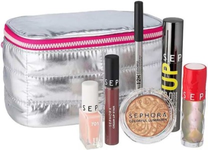 Picture of SEPHORA Favorites Moving Lights Collection Makeup Mania Set - 6 Full Size Must-Haves - Luminizer - Lip Stain - Eye Pencil - Mascara - Lip Plumper and Nail Polish