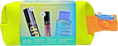 Picture of SEPHORA Collection Get (UN) Ready Beauty - Cream Lip Stain (122 Casual Peach), Mascara Size up (Ultra Black) and Mini Micellar Cleansing Water