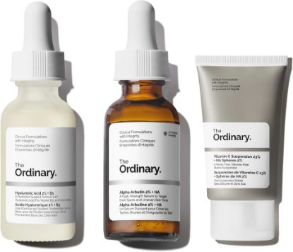 Picture of The Ordinary Dark Spot Collection - Skin Care Bundle Set - Vitamin C Suspension 23% + HA Spheres 2% 1 Fl Oz, Alpha Arbutin 2% + HA 1 Fl Oz, Hyaluronic Acid 2% + B5 1 Fl Oz