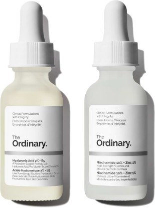 Picture of The Ordinary Skin Support Basics Duo - Skin Care Bundle Set For All Skin Types- Hyaluronic Acid 2% + B5 1 Fl Oz, Niacinamide 10% + Zinc 1% 1 Fl Oz
