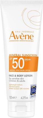 Picture of Avène Sheer Mineral Sunscreen Broad Spectrum SPF 50 Face and Body Lotion 4.23 Fl Oz