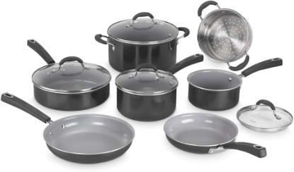 Picture of Cuisinart 11-Piece Nonstick Cookware Set, Ceramica XT, Black, 54C-11BK