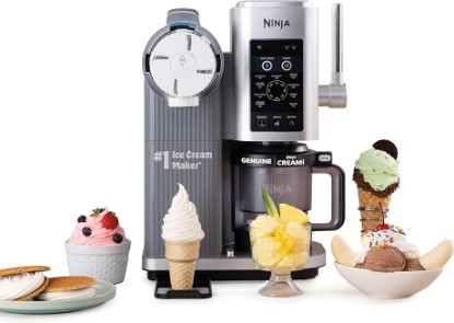 Picture of Ninja CREAMi Scoop & Swirl Ice Cream Maker, Soft Serve Desserts, Sorbet, Milkshakes, Frozen Yogurt and More, 13-in-1 Programs, Includes Handle and Two 16 oz 2-in-1 Pints, NC701