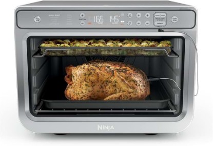 Picture of Ninja Air Fryer & Toaster Oven Combo | 10-in-1 Prestige Smart XL Oven with Pro Cook System Thermometer | Fits up to a 12lb Turkey | Pizza, Bake, Dehydrate | 1800 Watts | Stainless Steel | DT551